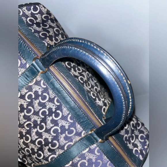 Celine CMacadam Canvas Blue Boston Bag - Picture 2 of 14